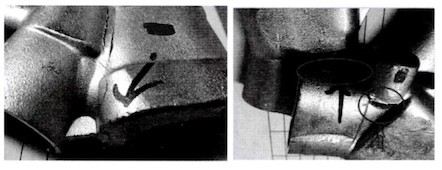 Locations of cracking in ball valves Locations of cracking in ball valves