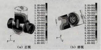 Stress cloud diagram of the valve body Stress cloud diagram of the valve body
