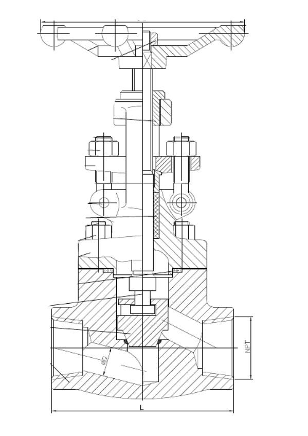  Forged Female Threaded Socket Welded Globe Valves Structure