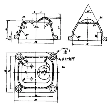 Figure 4 Drawing of the forged valve