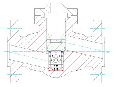 The regulating valve core structure of the valve hole type valve core The regulating valve core structure of the valve hole type valve core