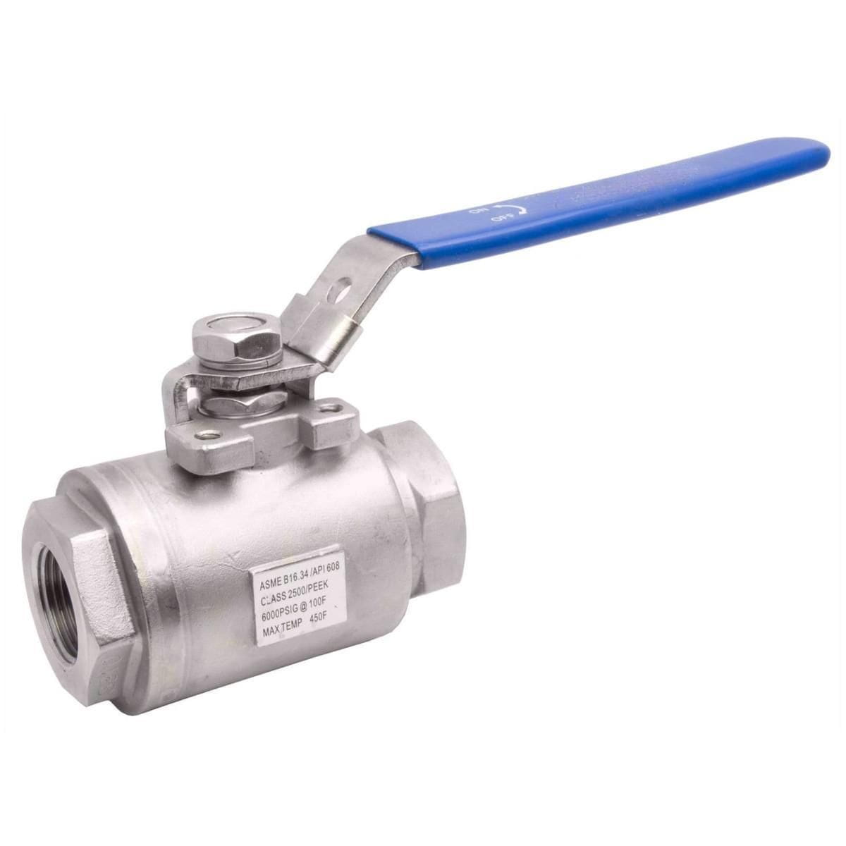 ASTM A351 CF8M Ball Valve, Stainless Steel, 1/2 IN, 6000 PSI
