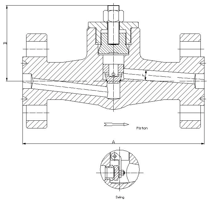ASTM A105 Check Valve, ASME B16.34, 1/2-2 Inch, 1500-2500 LB