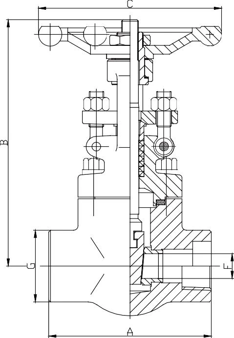 OS & Y Gate Valve, API 602, 1/4-2 Inch, 900-1500 LB, BW End
