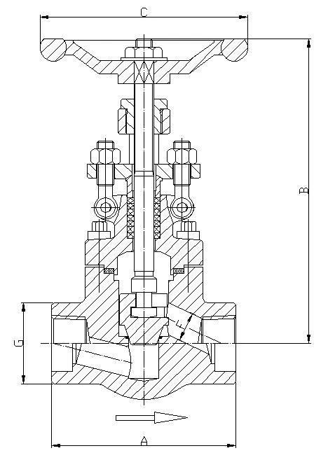 ASTM A105 Globe Valve, ASME B16.34, 1/4-2 Inch, 150-800 LB