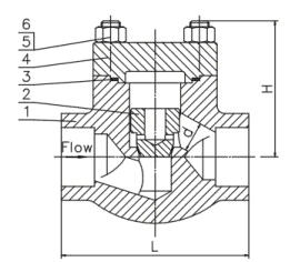 Drawing Forged Steel Lift Check Valves API 602