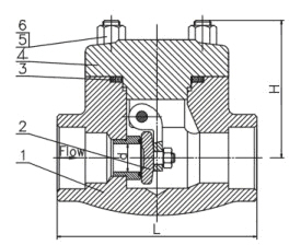 Drawing Forged Steel Swing Check Valves API 602