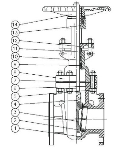 API Cast Steel Gate Valves Drawing